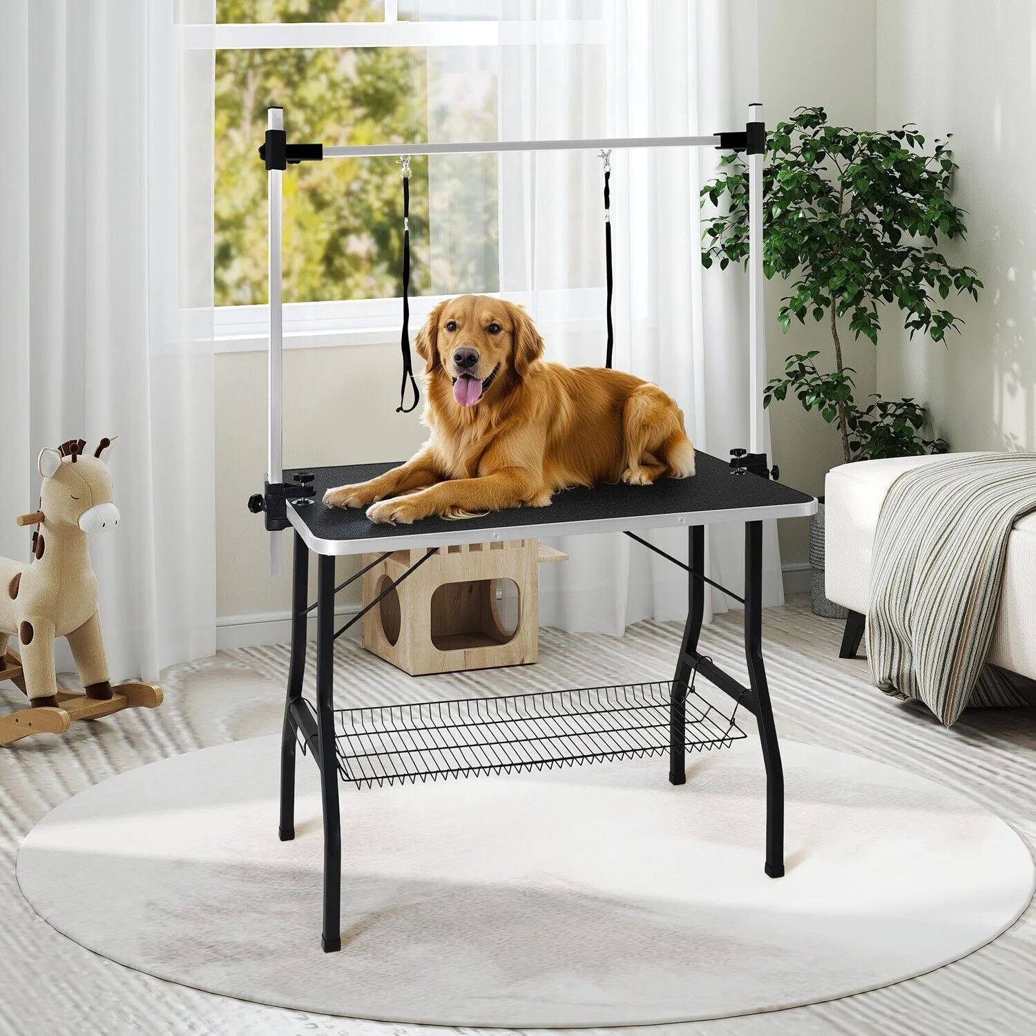 Adjustable Pet Grooming Table for Australian Cattle Dog, Foldable
