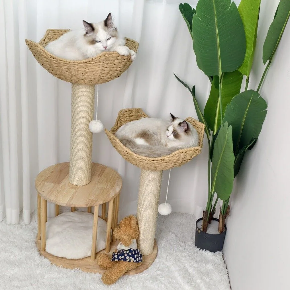 Cat Tree Tower Large Scratching Post Condo Basket Activity Center