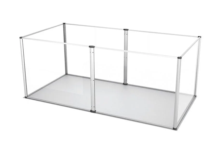 Clear Acrylic Dog Playpen 124x63x40CM, 6 Panels Cage