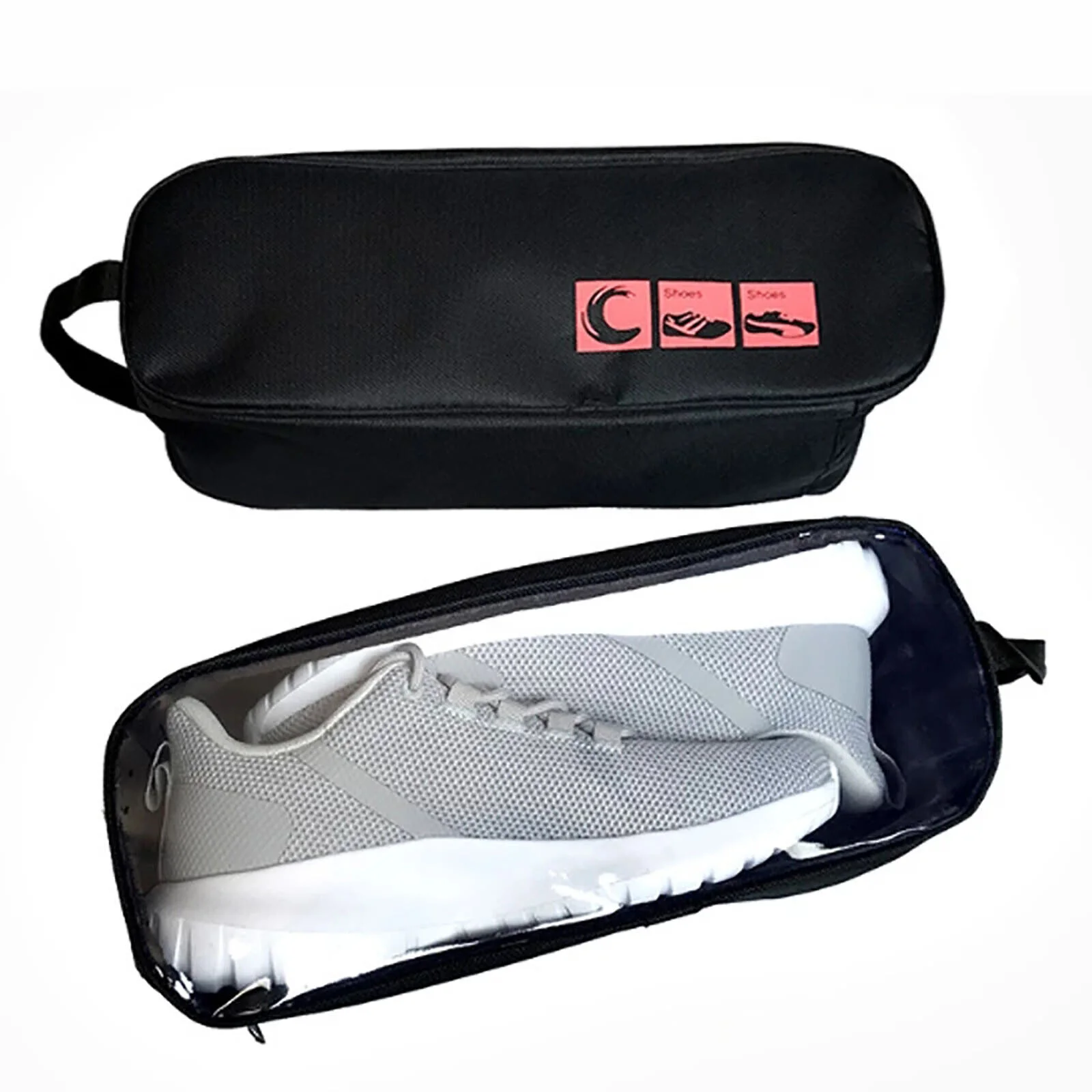 Portable Waterproof Shoe Bag with View Window 13cm High