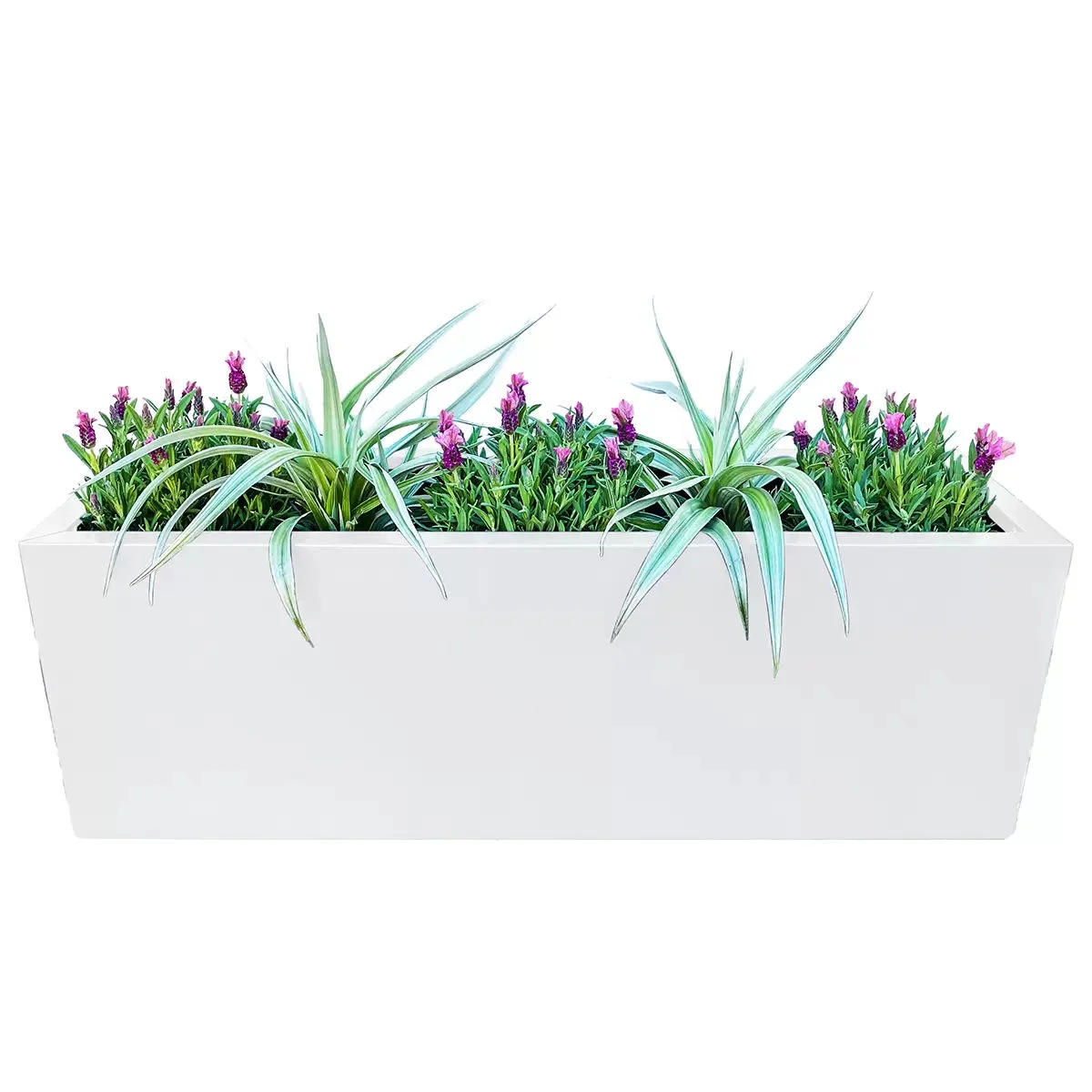 Metal Designer Planter Box 900 x 300 x 300mm Vibrant White