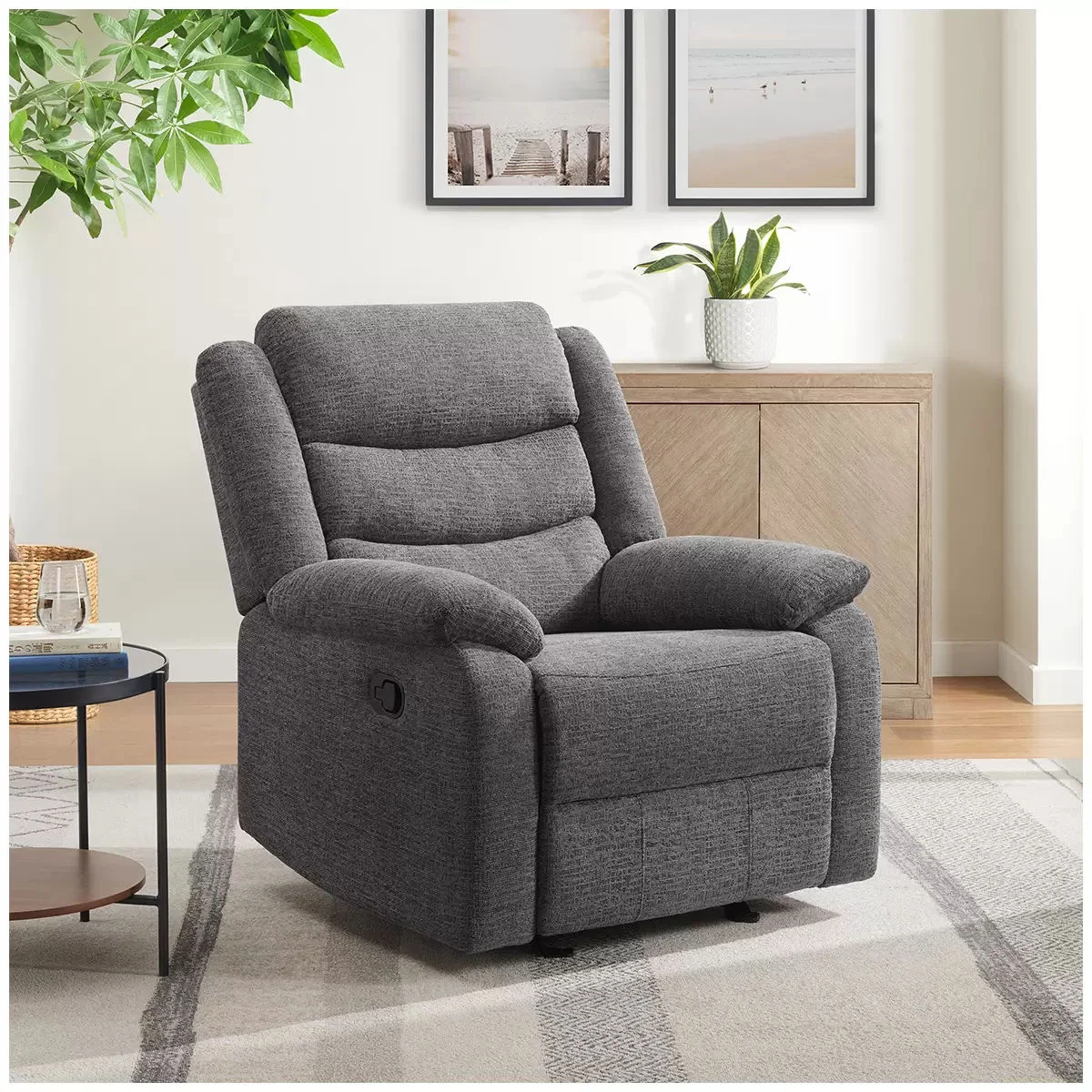 Fabric glider recliner
