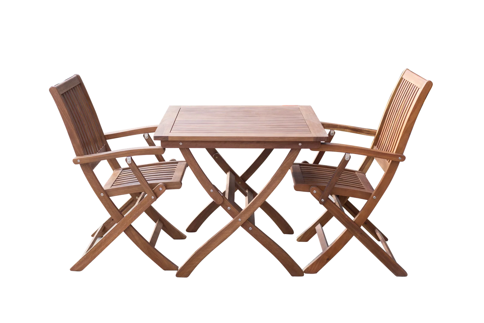 Maculata folding table and 2 armchairs