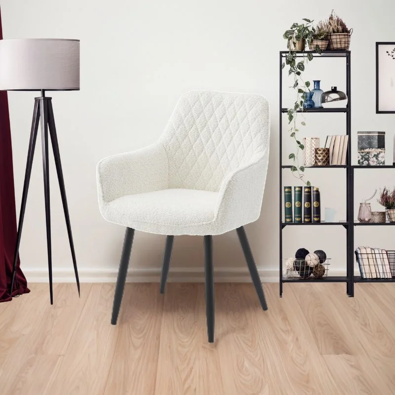 Neo Cindy Ivory Fabric Dining Chair 2-Piece Set