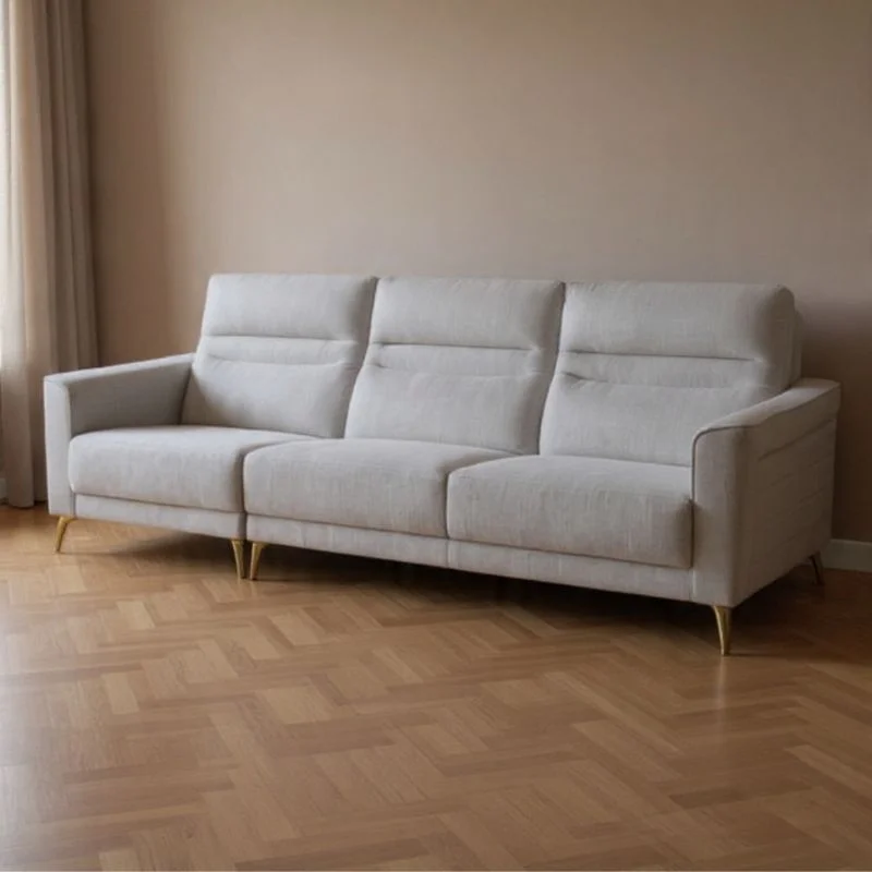 Maddison 3-Seater Fabric Sofa Light Grey