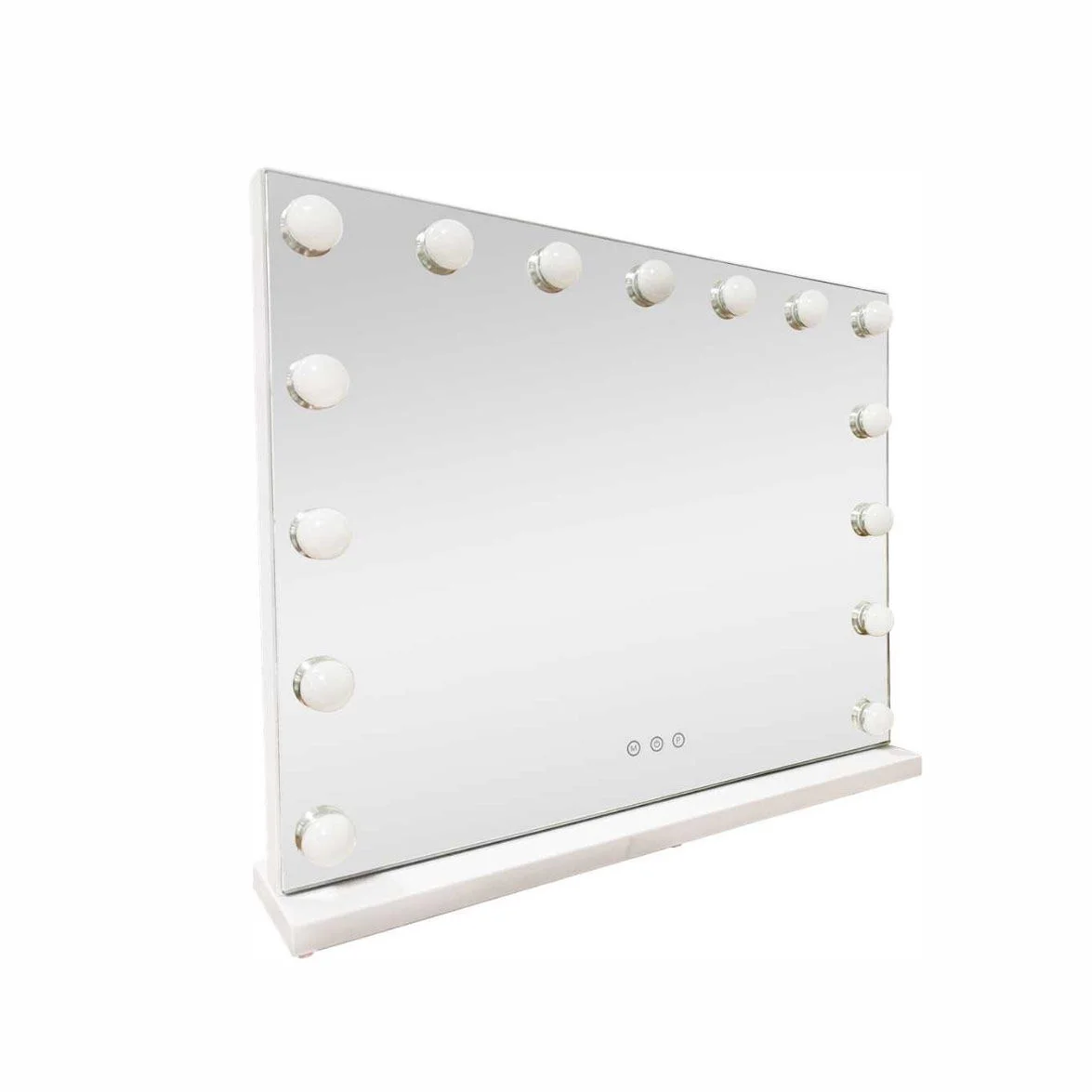 LED Beauty Mirror with 15 Bulbs, Colour Settings, USB A and USB C, White, 58 × 48cm