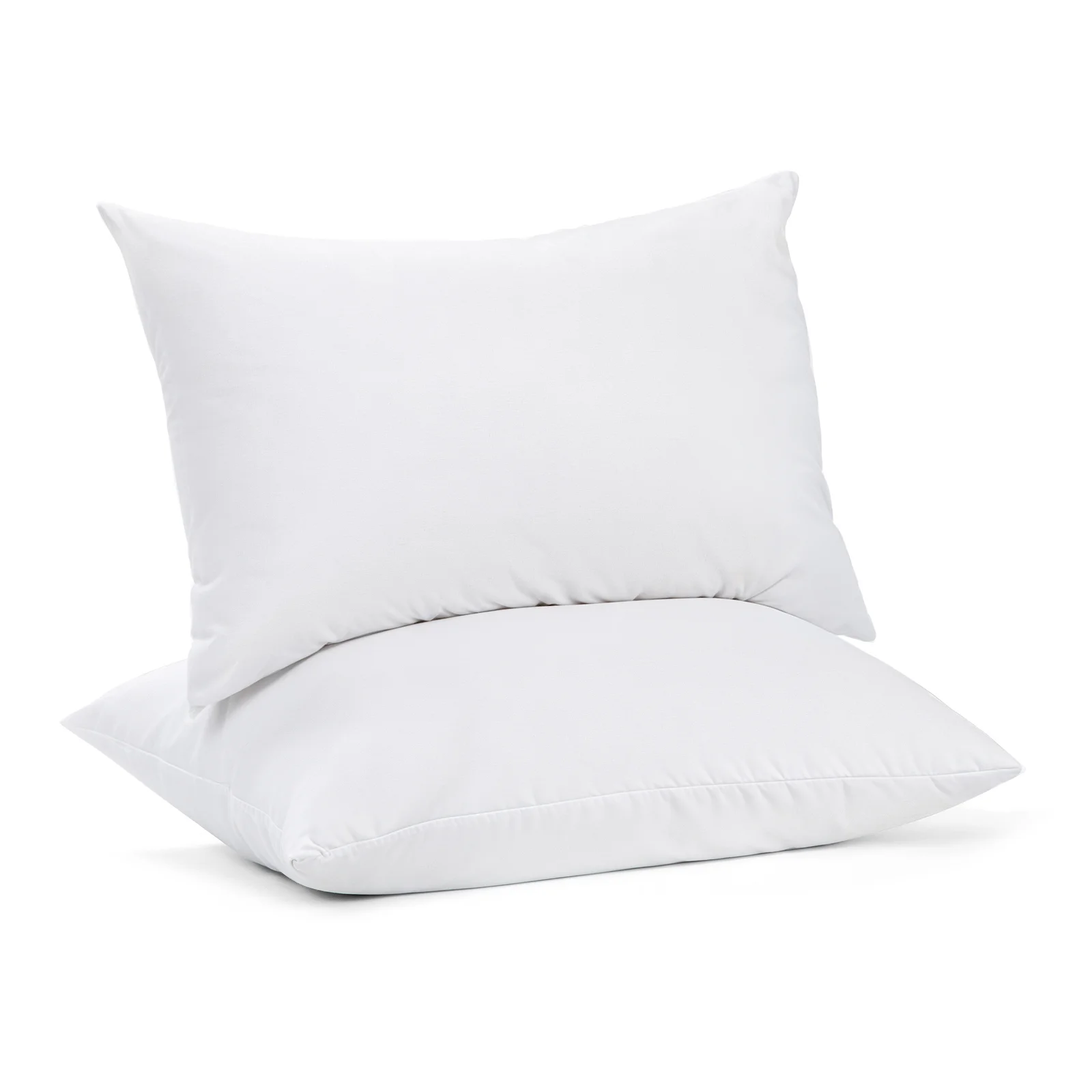 100 Percent Cotton Pillow Cover with 800g Poly Fill, Hypoallergenic, Antibacterial, and Cooling Technology 2 PK