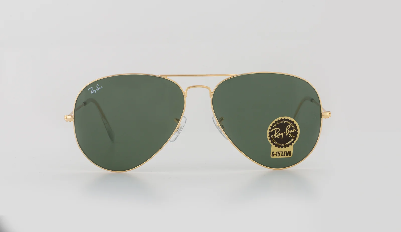 Aviator Large Metal II Sunglasses in Gold and Green
