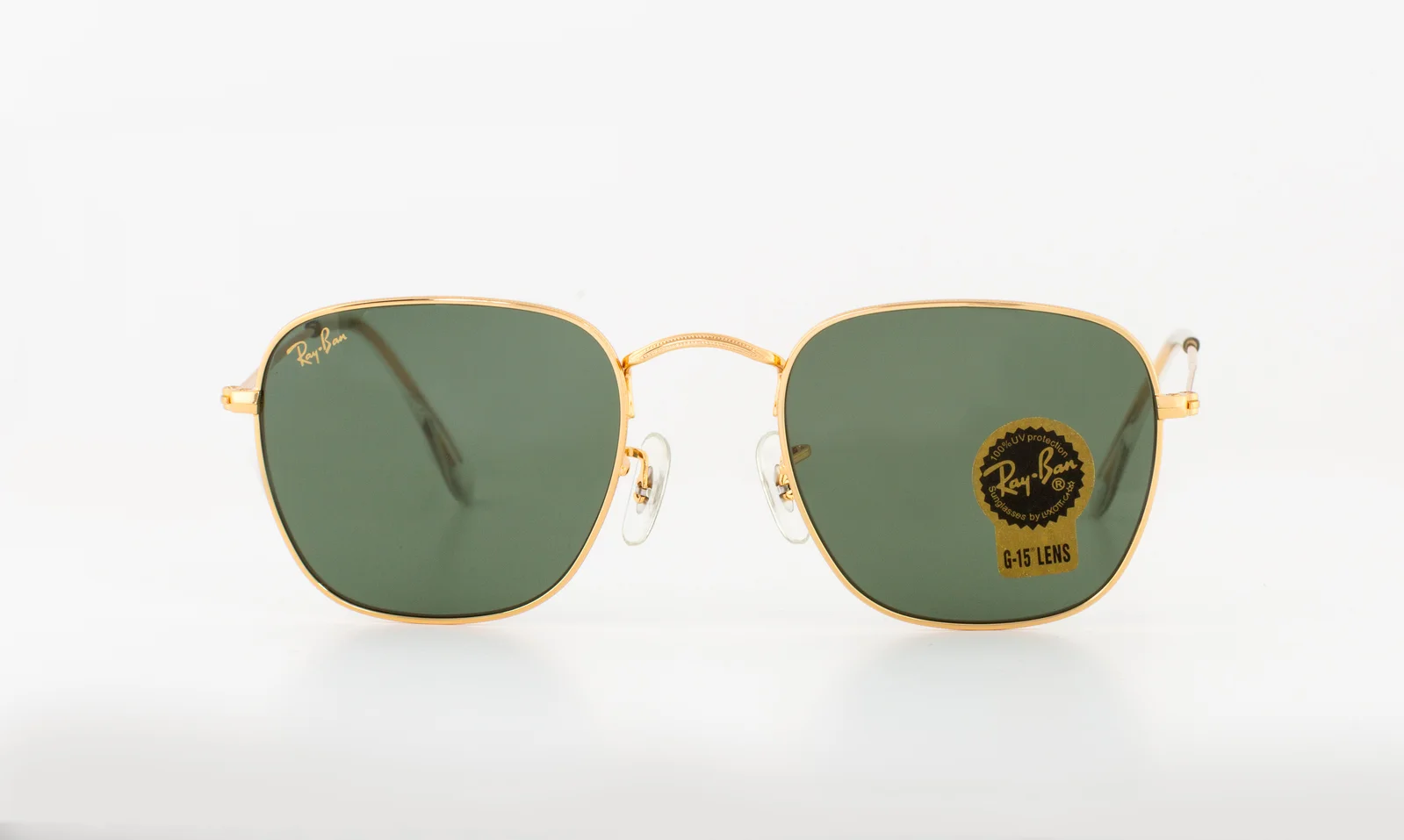 Frank Vintage Frame Square Sunglasses (Gold/Green)