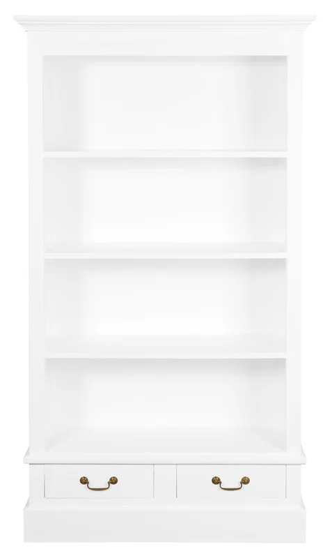 Tasmania 2 Drawer Bookcase (White)