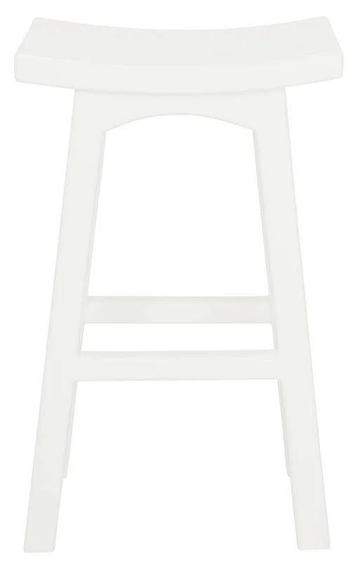 Tokyo Solid Mahogany Timber Barstool (White)