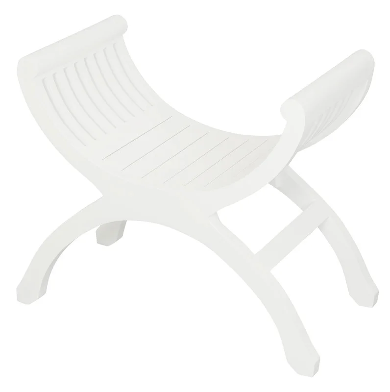 Maeve Solid Mahogany Single Seater Stool (White)