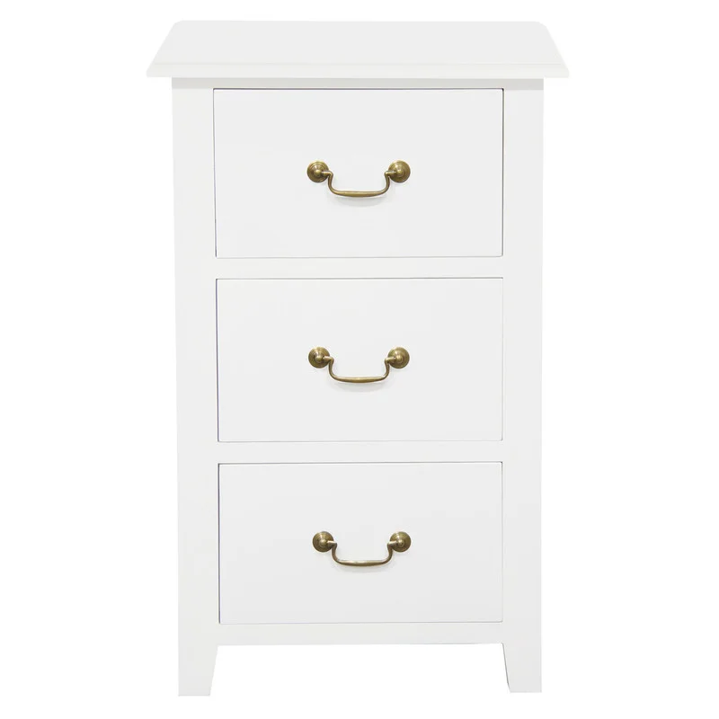 Tasmania 3 Drawer Lamp Table (White)