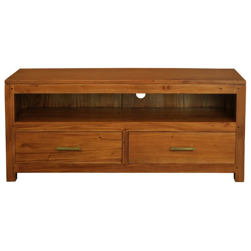 Paris 2 Drawer Entertainment Unit (Light Pecan)