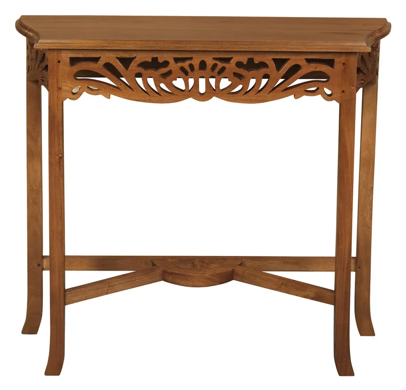 Jepara Carved Sofa Table (Light Pecan)