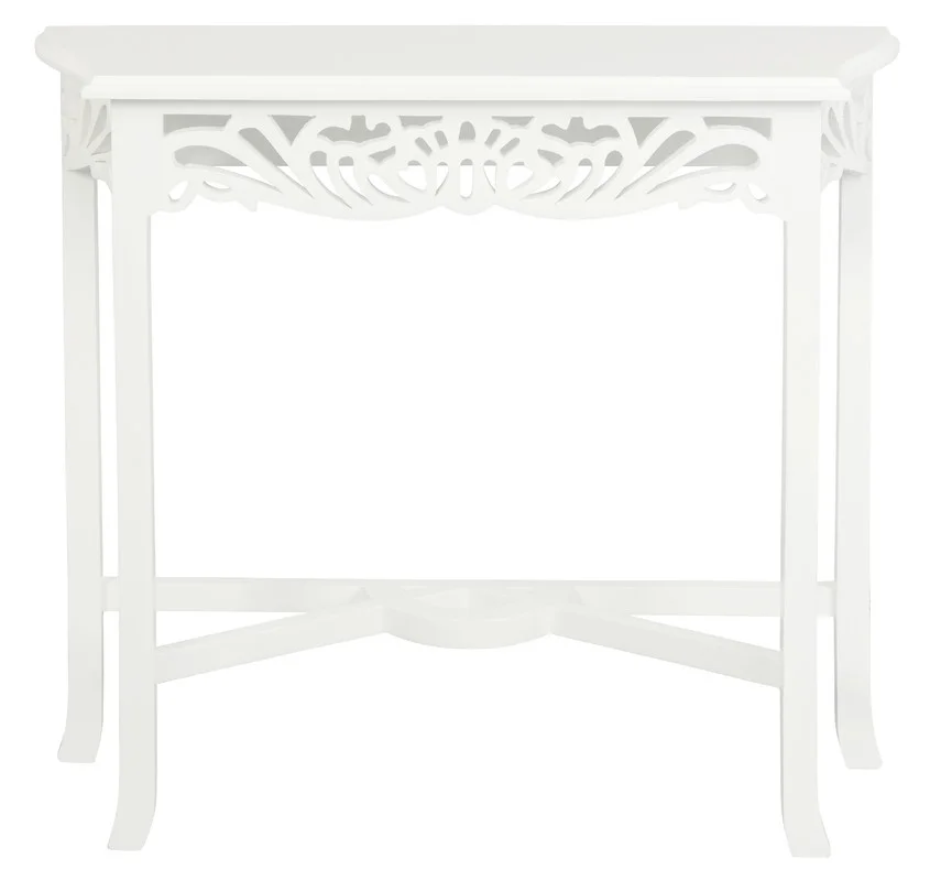 Jepara Carved Sofa Table (White)