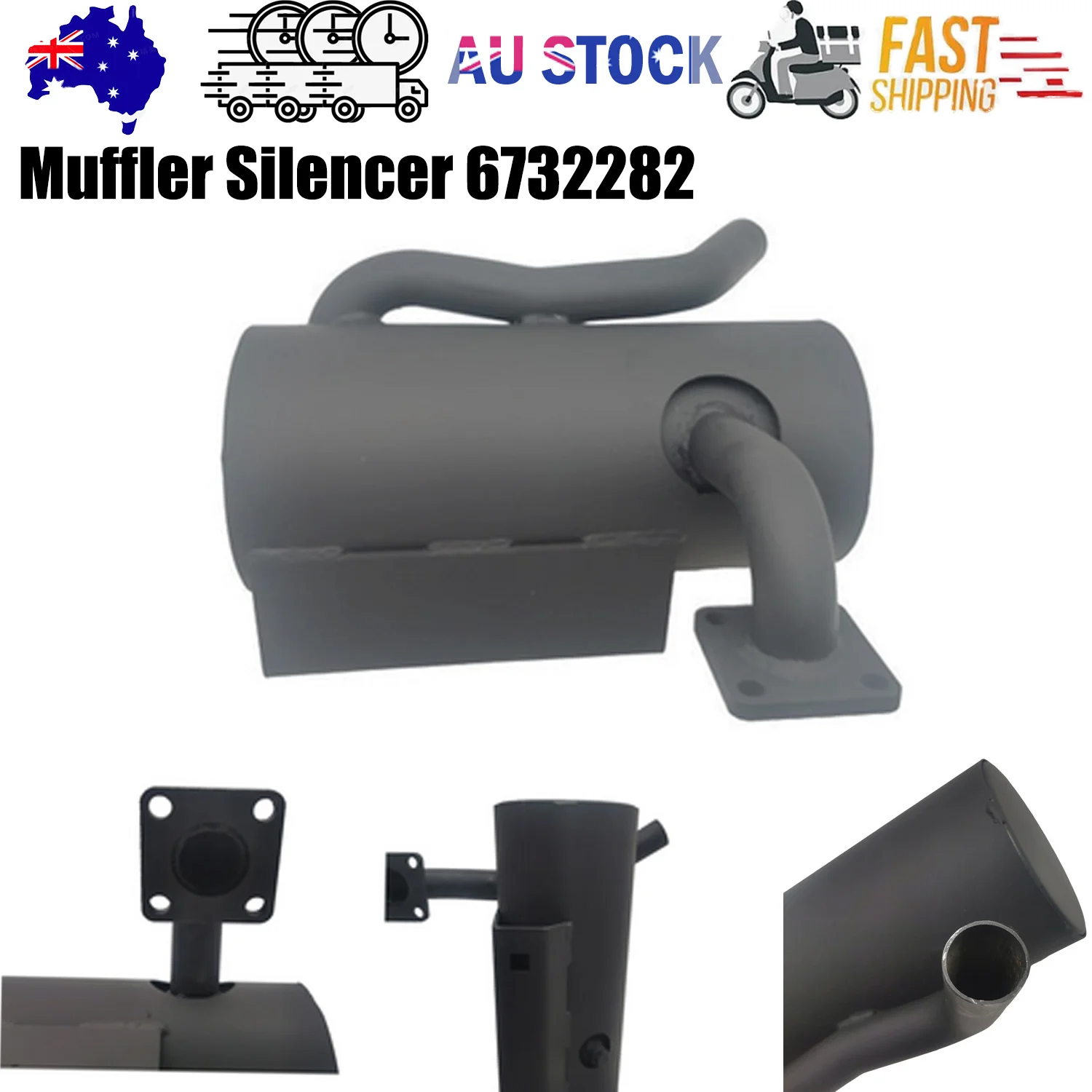 For Bobcat Muffler Exhaust System Pipe Manifold Flange 6732282 463 463C 463F S70