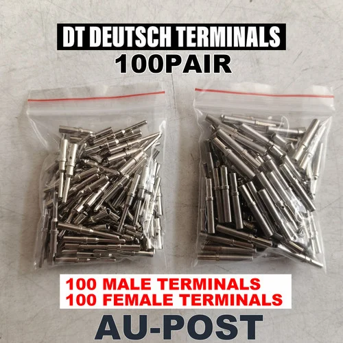 100 Pairs Deutsch Solid Terminal No.16 Contact Pins Male Female Connector Plug