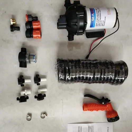 6.6GPM Washdown Pump Kit 12V Wash Pump w/ Hose Nozzle For Caravan RV Marine Boat