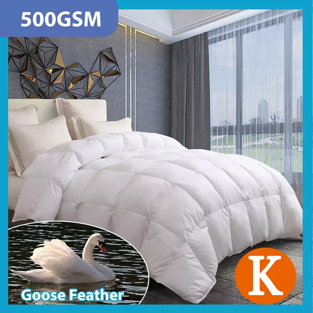 Goose Feather Down Quilt 500 GSM Duvet Doonas King:240x210cm