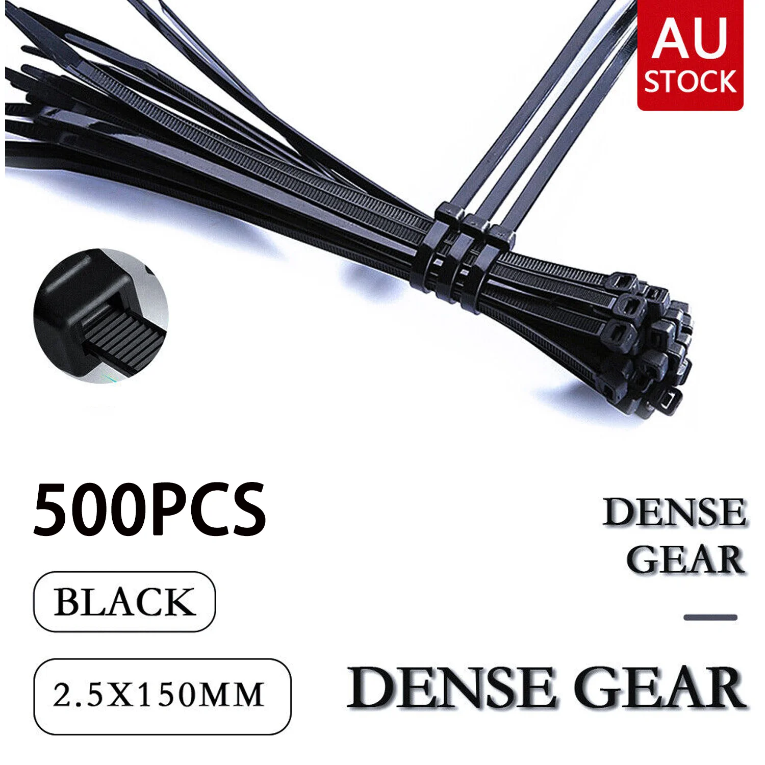 Cable Ties Zip Ties Nylon UV Stabilised 500pc Bulk Black Cable Tie 150mm x 2.5mm