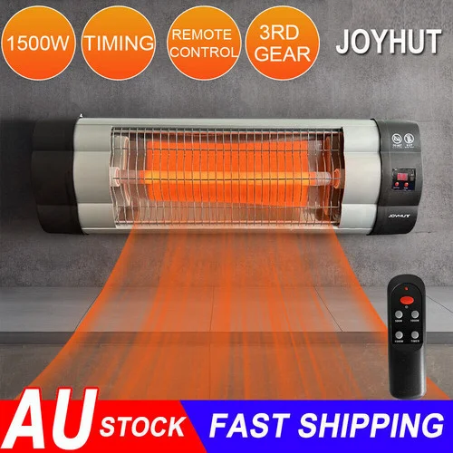 Infrared Electric Wall Heater Patio Bathroom Heat Waterproof Strip with Remote 