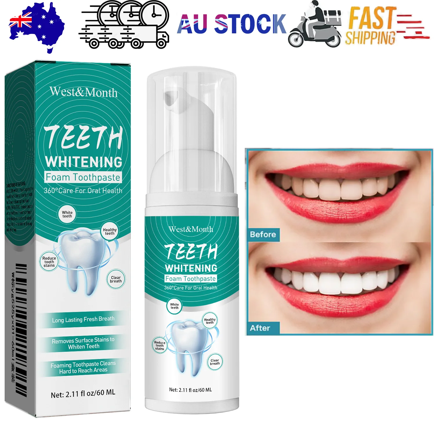Foam Toothpaste Breath Freshening Whitening Toothpaste Tooth Anti-Moth Mouth Cleaning Tooth Stains And Gum Care