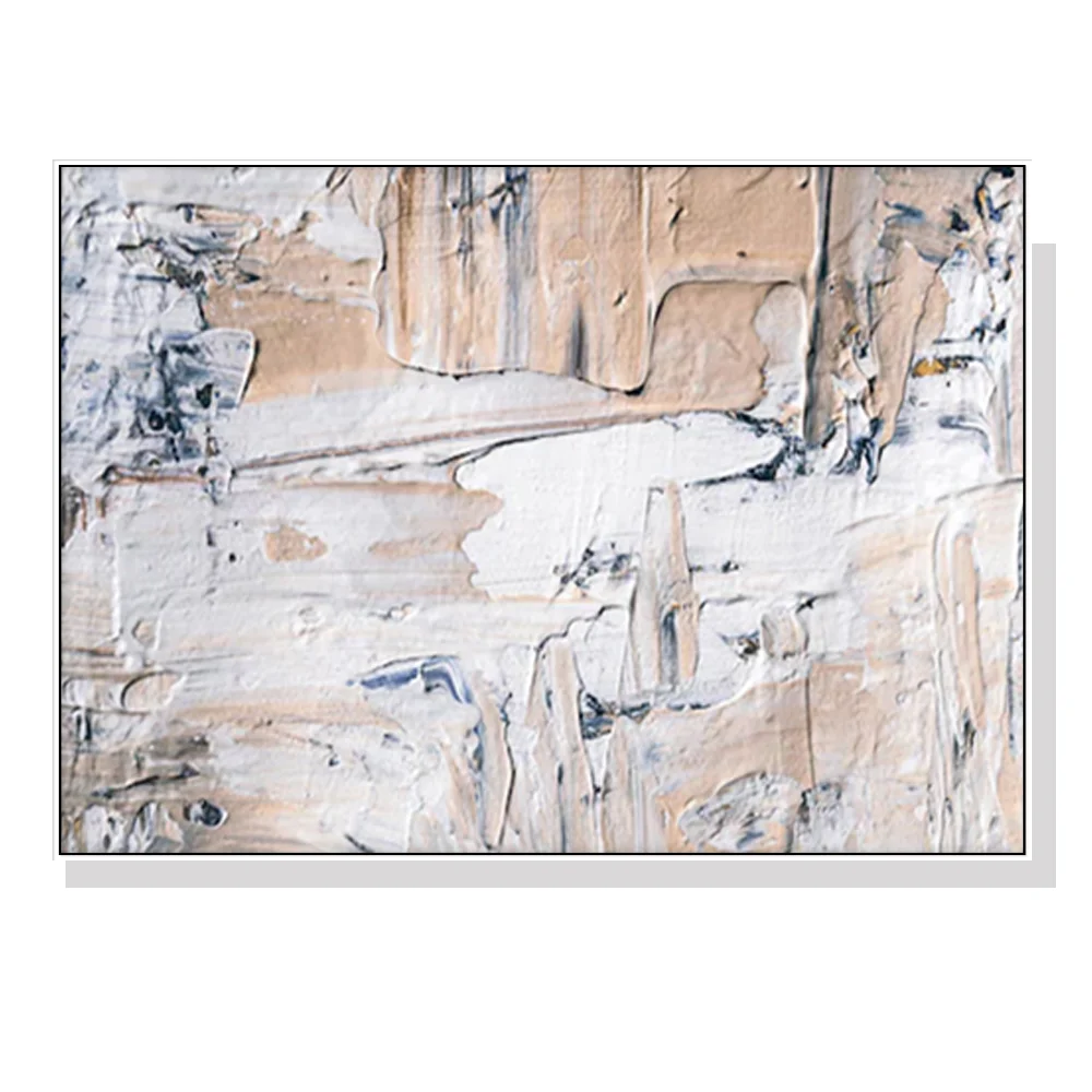 Wall Art 70cmx100cm Modern Abstract Oil Painting Style White Frame Canvas