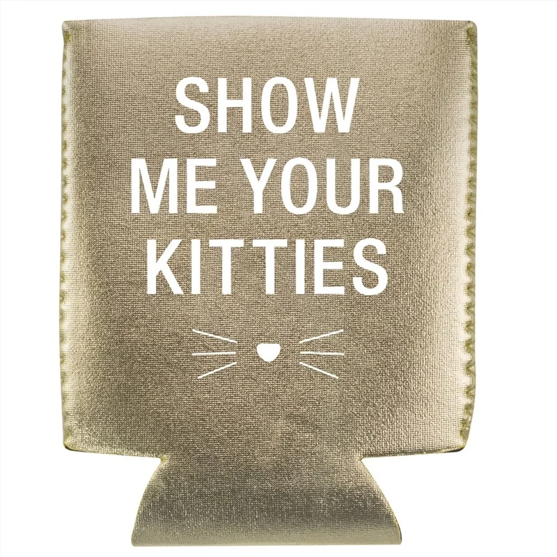 Stubby Holder - Show Me Your Kitties (Gold)