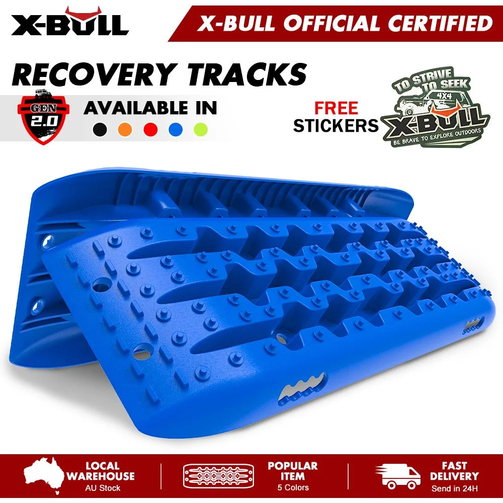 X-BULL KIT1 Recovery track Board Traction Sand trucks strap mounting 4x4 Sand Snow Car BLUE