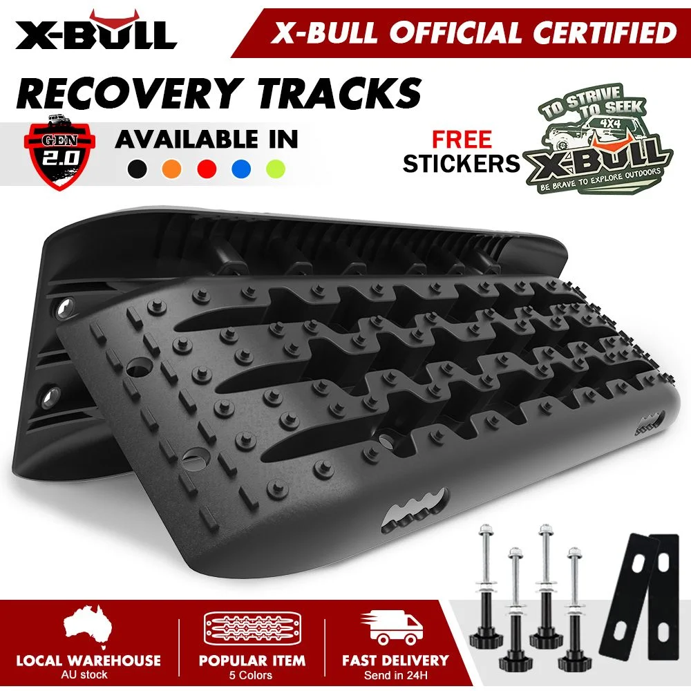 X-BULL Recovery tracks Sand Trucks Offroad With 4PCS Mounting Pins 4WDGen 2.0 - Black