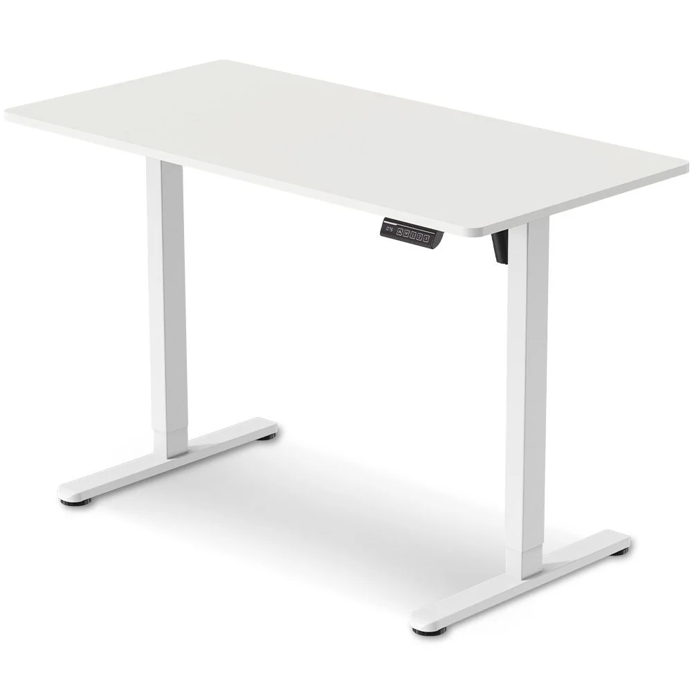 FORTIA Sit To Stand Standing Desk, 120x60cm, 72-118cm Electric Height Adjustable, White