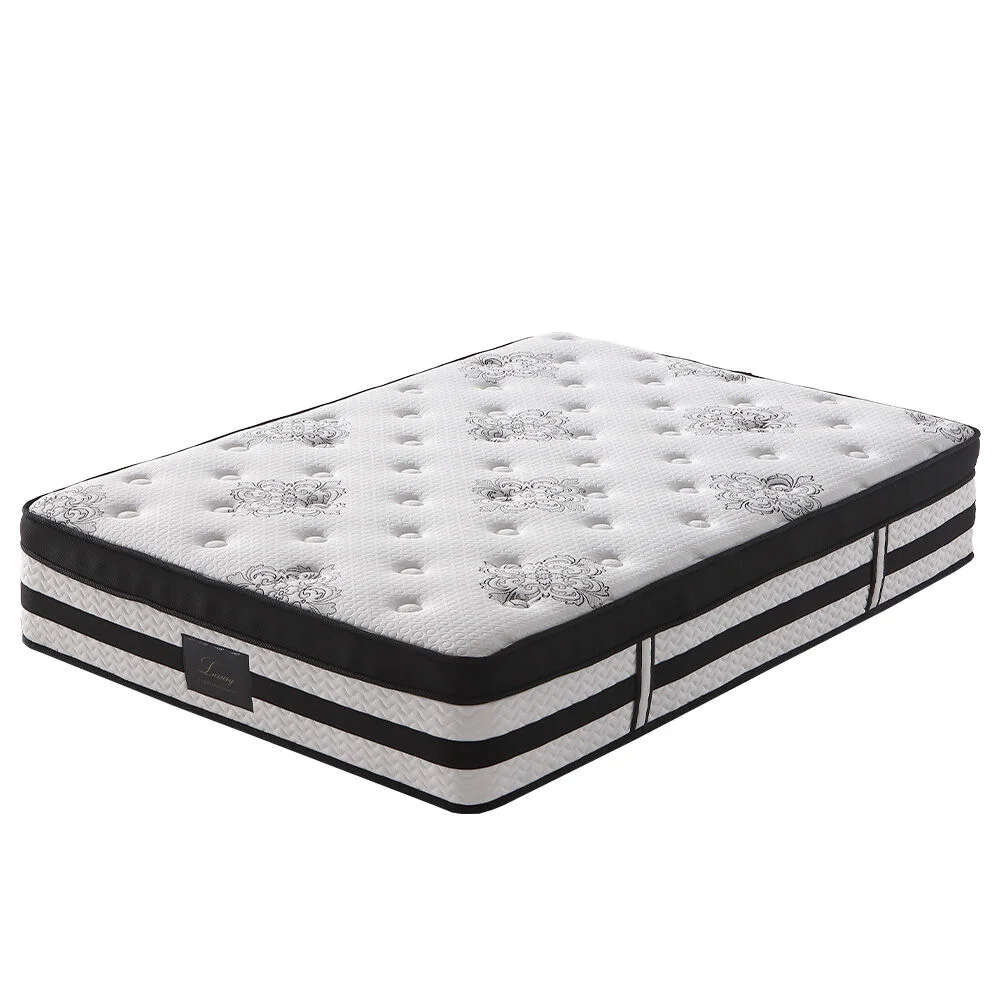 KINGSTON SLUMBER Luxury 34cm Double Mattress, Medium Firm, Euro Top, 5-Zone Pocket Spring Foam