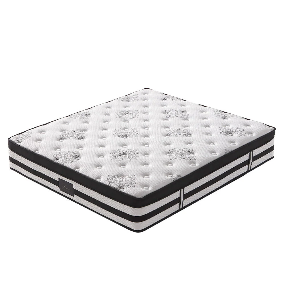 KINGSTON SLUMBER Luxury 34cm King Mattress, Medium Firm, Euro Top, 5-Zone Pocket Spring Foam
