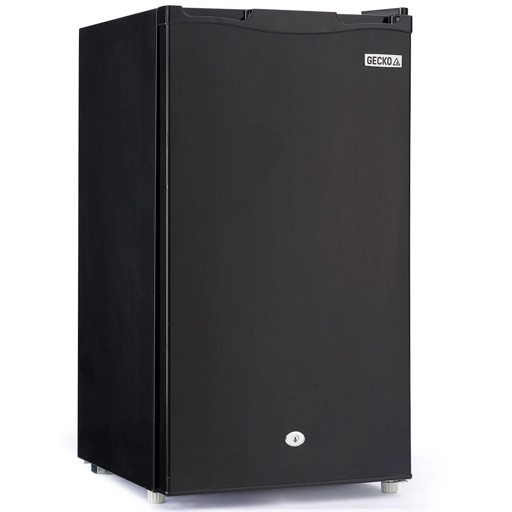 GECKO 95L Portable Upright Fridge and Freezer, 12V/24V for Camping, Caravans, Black