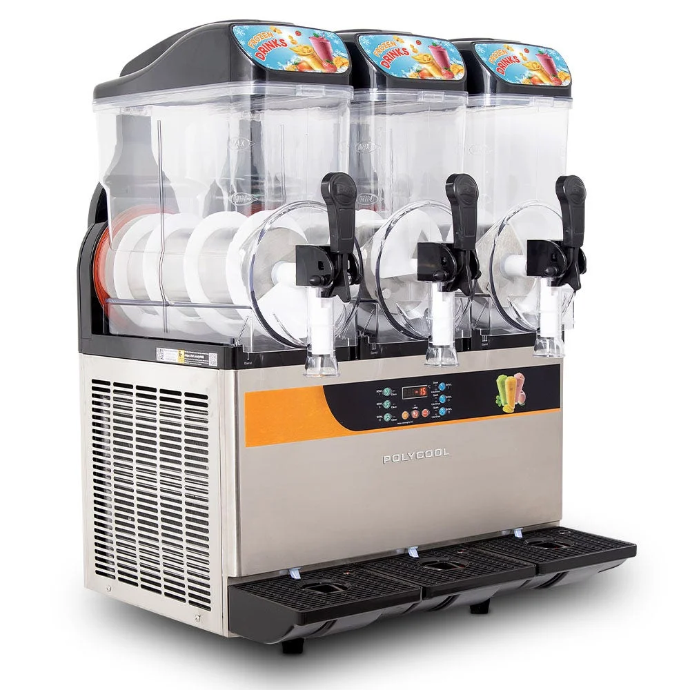 POLYCOOL 36L Triple Tank Commercial Slush Machine, Digital Control Panel, SAA Approved, Juice and Frozen Slushy Maker