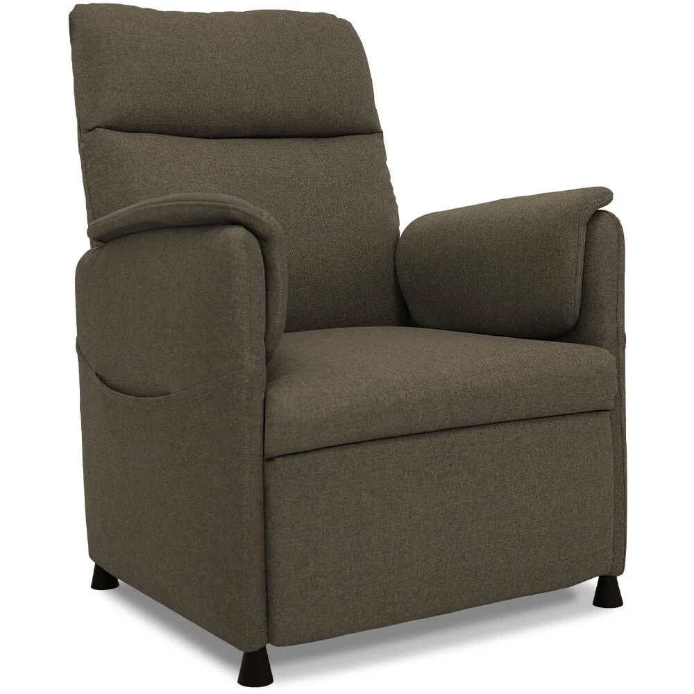 FORTIA Electric Armchair Recliner, Single Fabric Chair, Biege