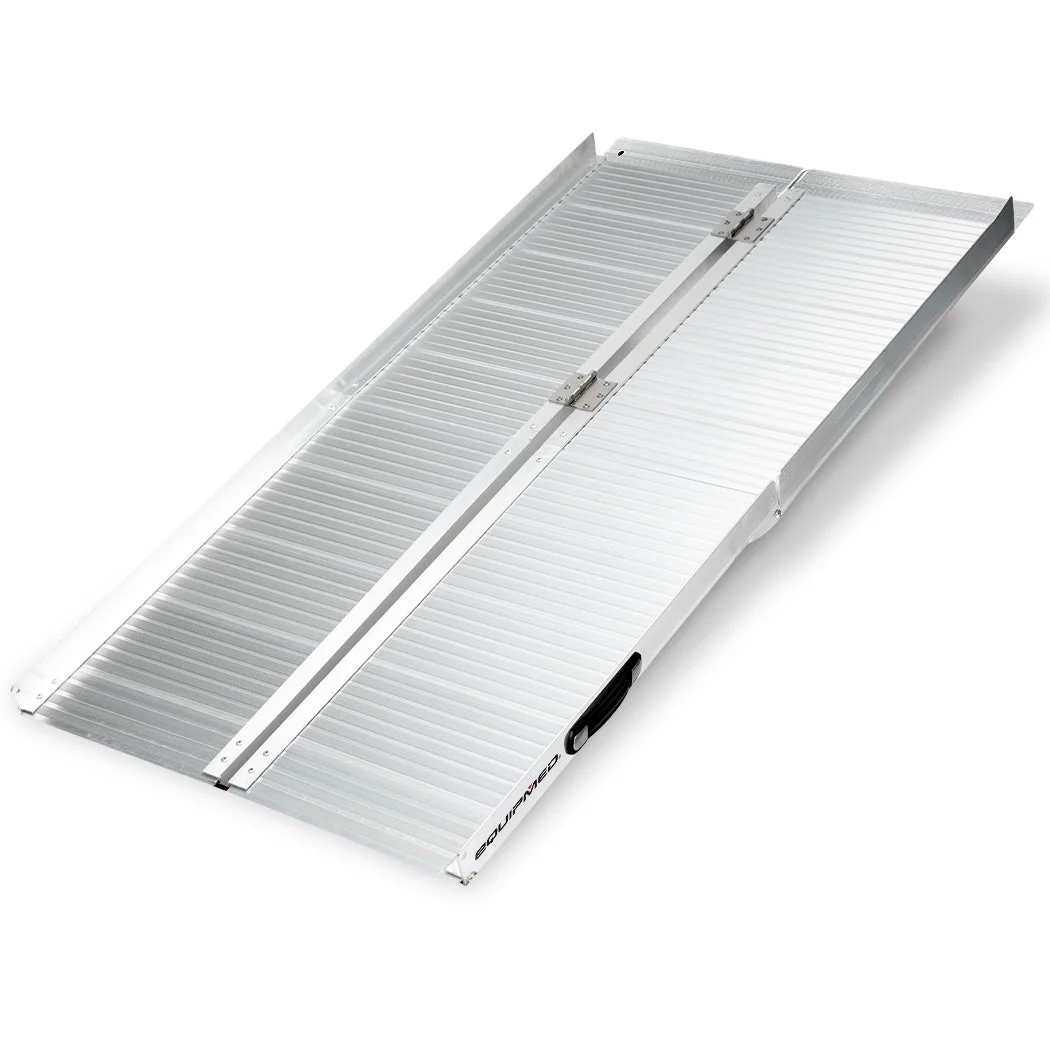 EQUIPMED 152cm Portable Folding Aluminium Access Ramp, 272kg Rated, for Wheelchair, Mobility Scooter, Rollator