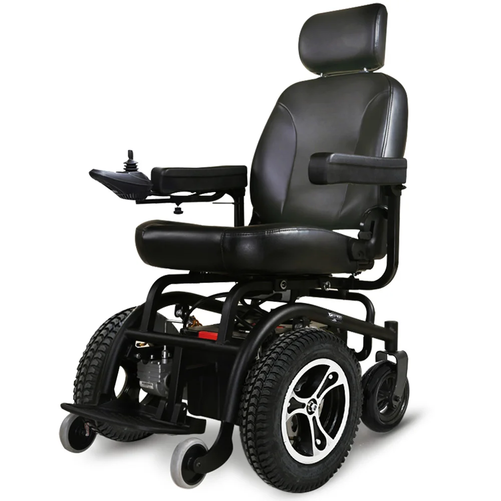 EQUIPMED Front Wheel Drive Power Electric Wheelchair, Up to 35km Range, Ultra-Comfortable, Safe Stable Non-Slip Anti-Roll Back Power Assist Chair