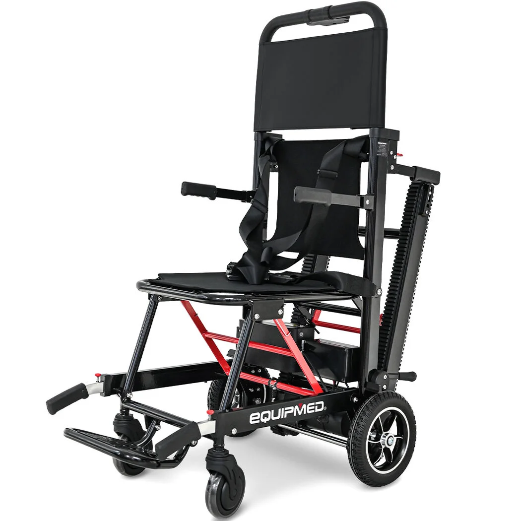 EQUIPMED Electric Stair Climbing Wheelchair, 169kg Load Capacity, 46 Steps/min, Aluminium Alloy, Foldable