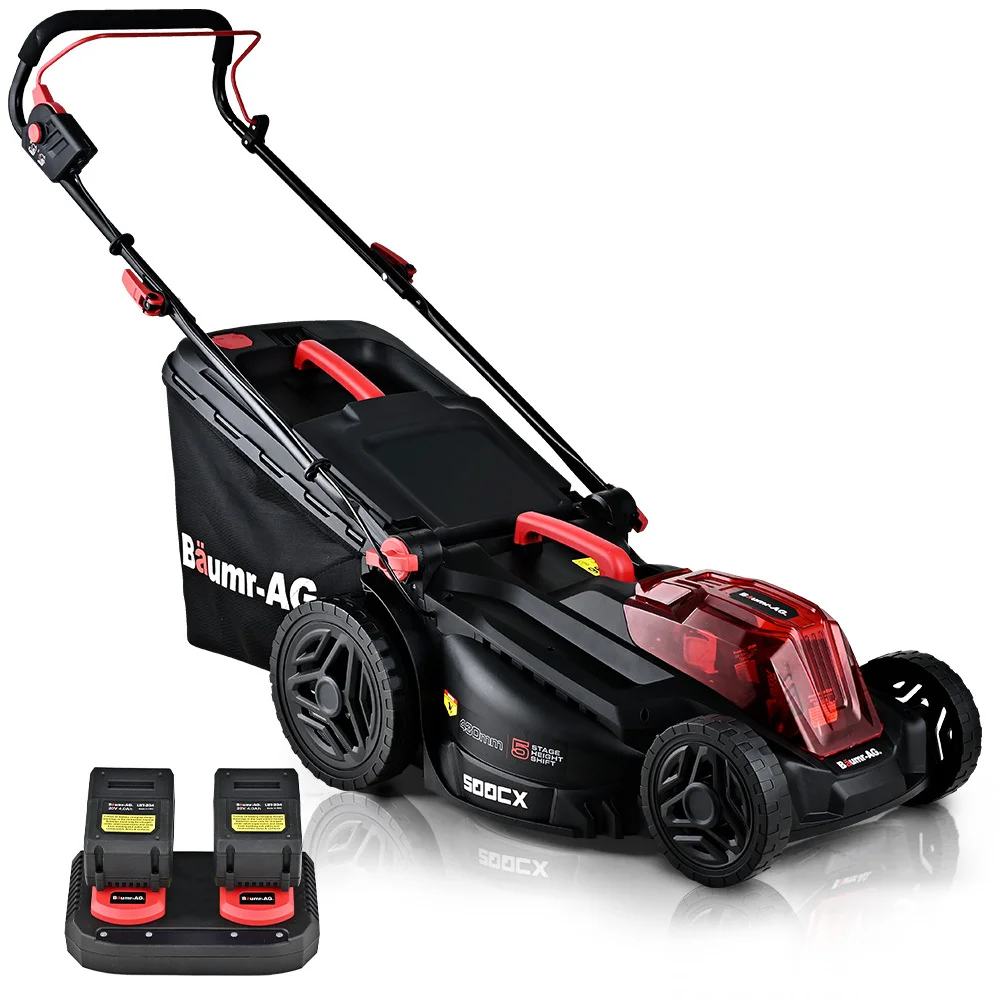 BAUMR-AG 500CX 40V SYNC 17" Cordless Lawn Mower Kit, Fast Charger, 2 x 4Ah Battery, 5 Stage Height Adjustment