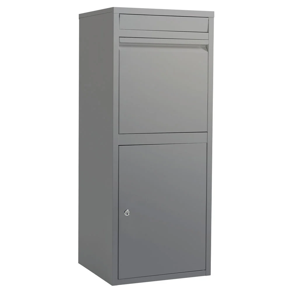 FORTIA Freestanding Parcel Post Box Letterbox, Letter Slot, Woodland Grey