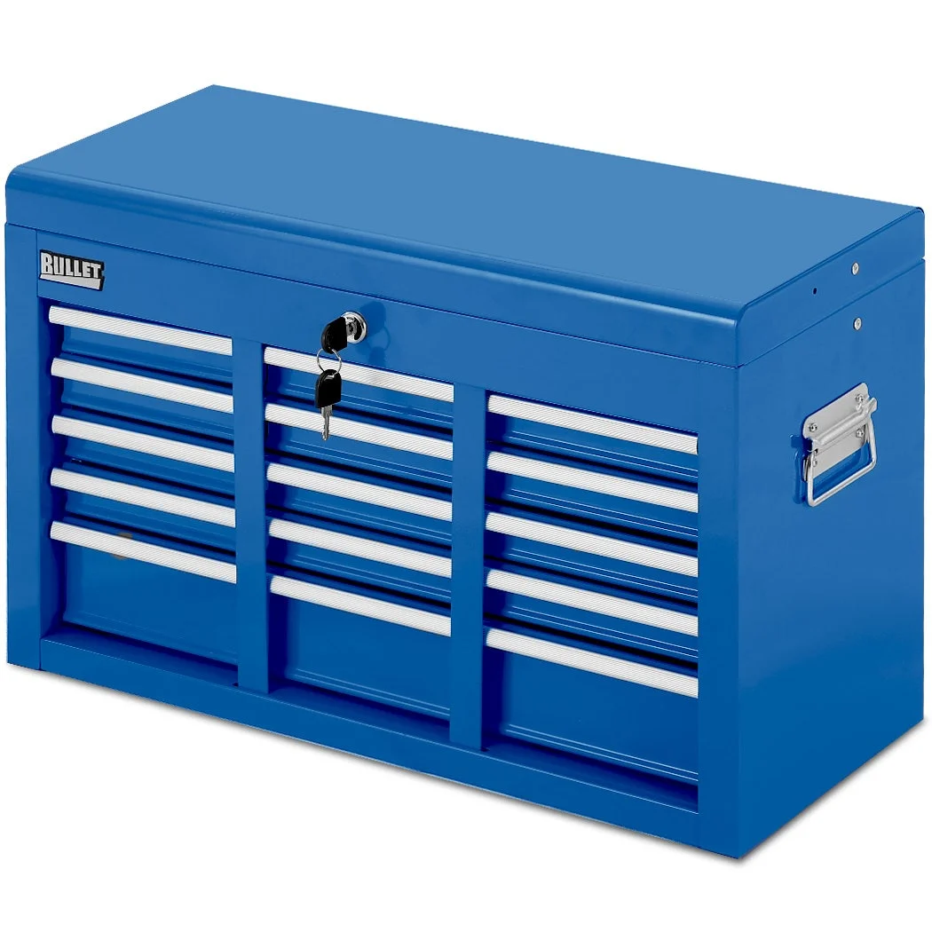 BULLET 9 Drawer Tool Box Chest, Organiser Mechanic Garage Storage Toolbox Set - Blue