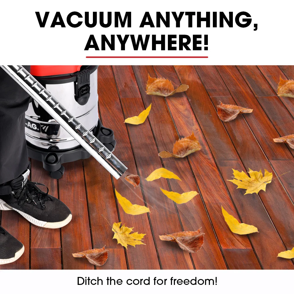 Baumr-AG 20L Cordless Wet & Dry Vacuum Cleaner Kit, with 4Ah battery and Charger, Blower, HEPA Filter, Accessories, Stainless Steel, for Car, Home, Ga thumbnail 10