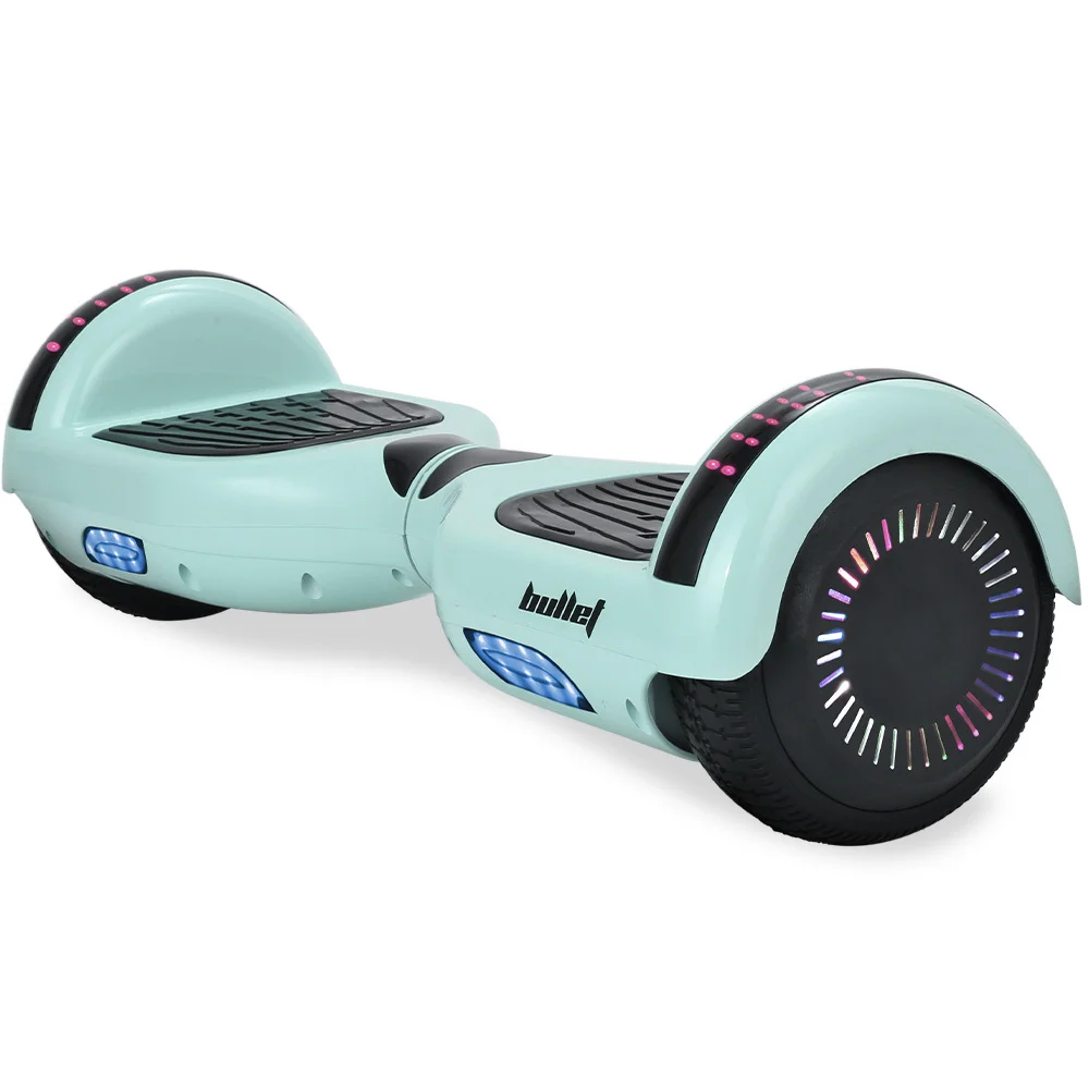 BULLET SX-2000 Hoverboard Scooter, 500W Brushless, UL Certified, AU Compliant, Superior Self Balancing System, LED Lights, Mint Green