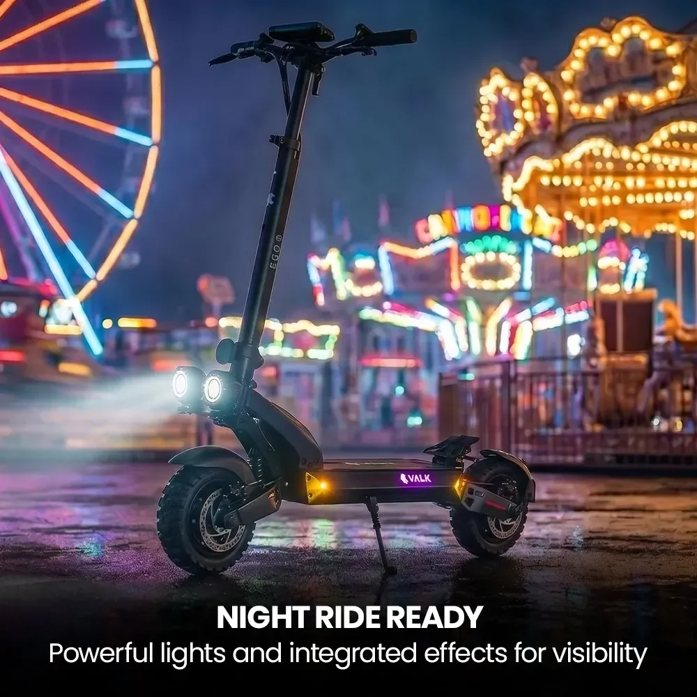 VALK Ego 8 Electric Scooter, 500W, AU Compliant, 48V 13Ah, 55km Max Range, eScooter for Adults, Foldable, Off Road, Black thumbnail 8