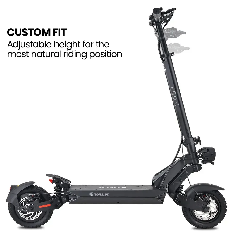 VALK Ego 8 Electric Scooter, 500W, AU Compliant, 48V 13Ah, 55km Max Range, eScooter for Adults, Foldable, Off Road, Black thumbnail 9