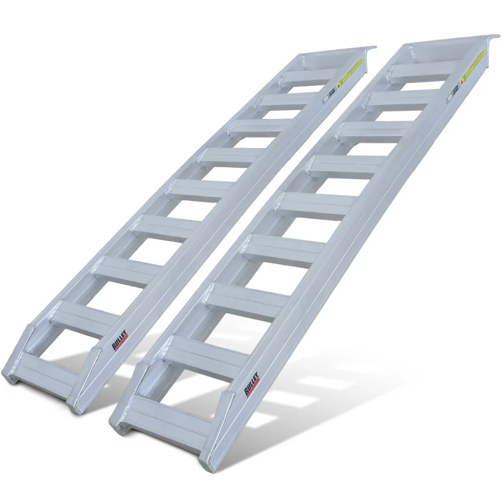BULLET Pair of 2.3m Aluminium Loading Ramps, 4000kg Total Capacity, Heavy-Duty, Safety Pins, for Car, 4x4, Ride on Mower, ATV, Mini Excavator