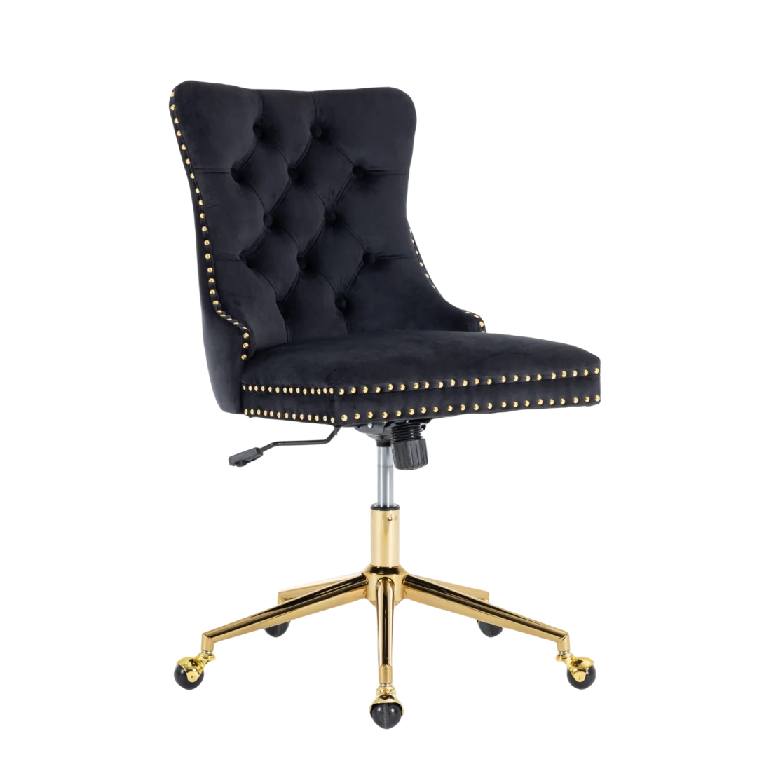 Velvet Home Office Chair- Black