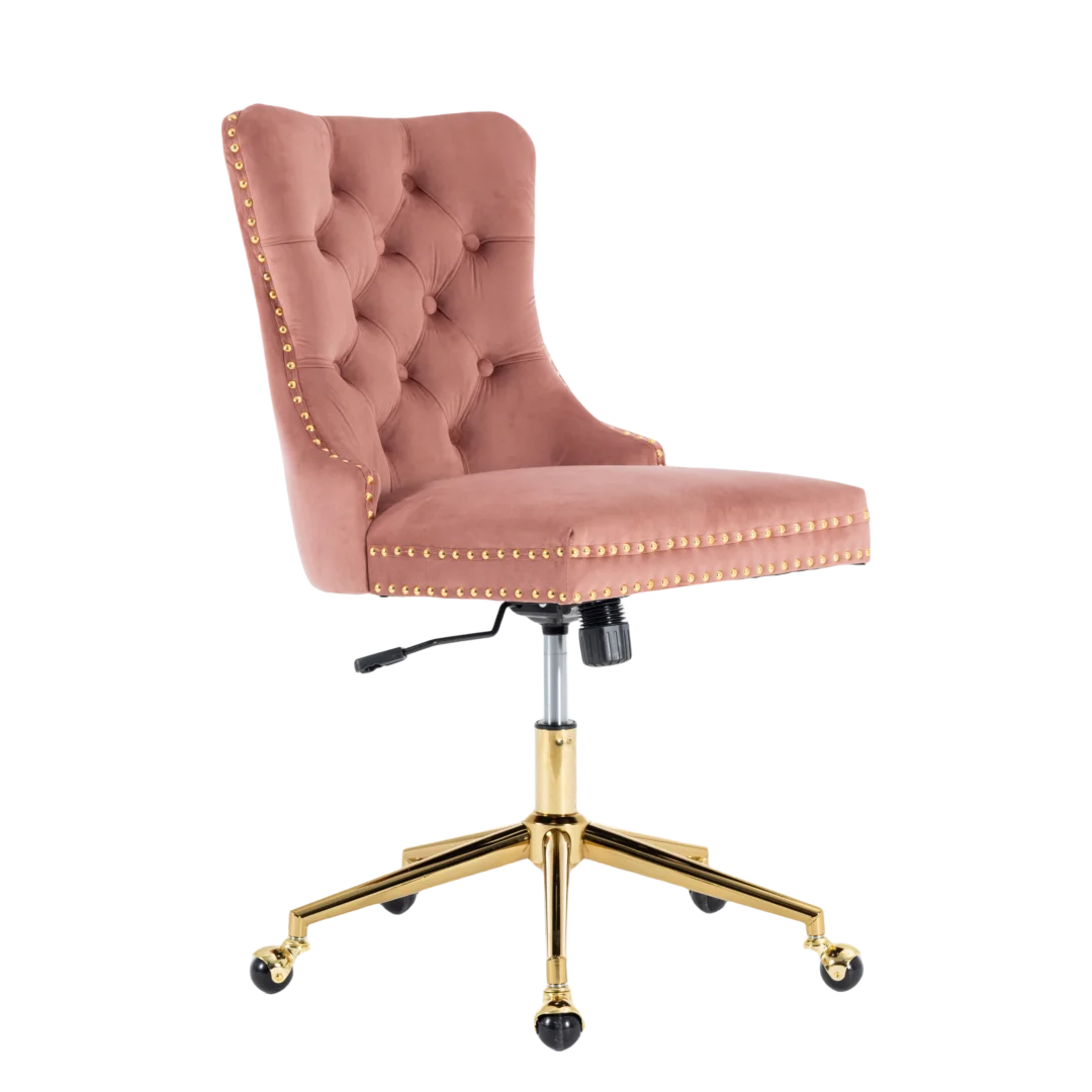 Velvet Home Office Chair- Pink